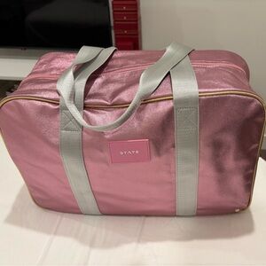 STATE Rockaway Duffle in Metallic Pink/Silver